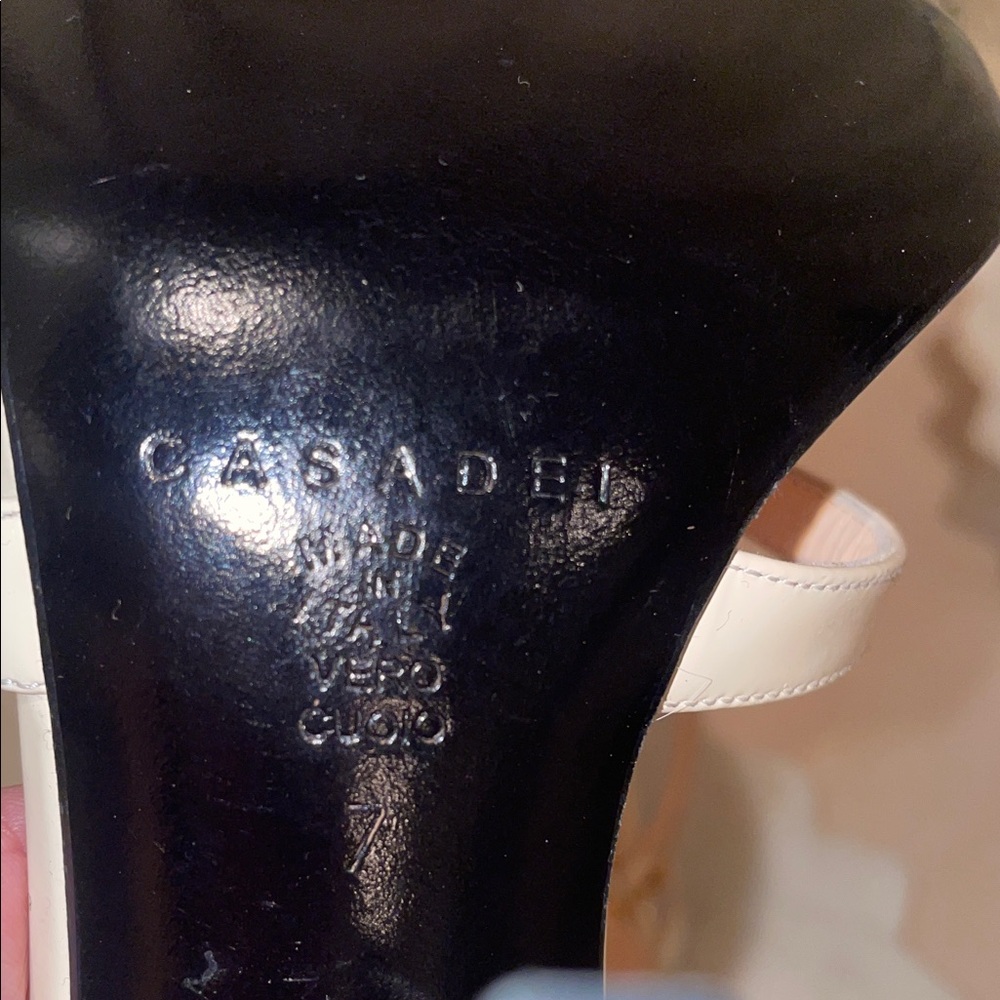 Casadei patent leather Cream Embellished Heels NW - Picture 5 of 13
